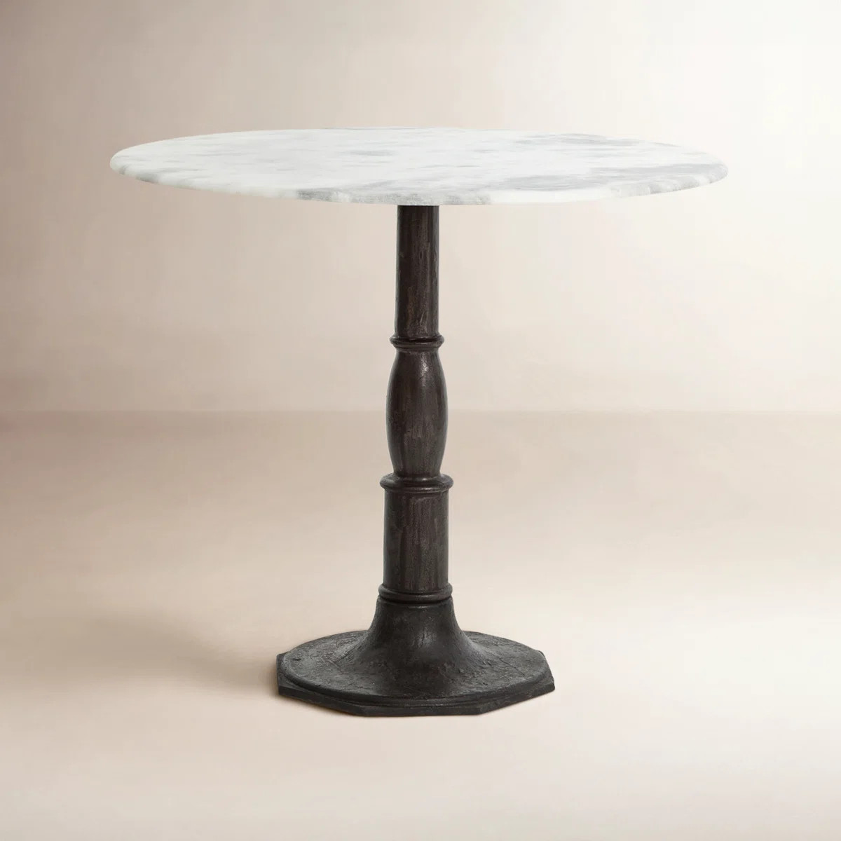 Mickley Round Marble Top Metal Base Dining Table | Wayfair North America