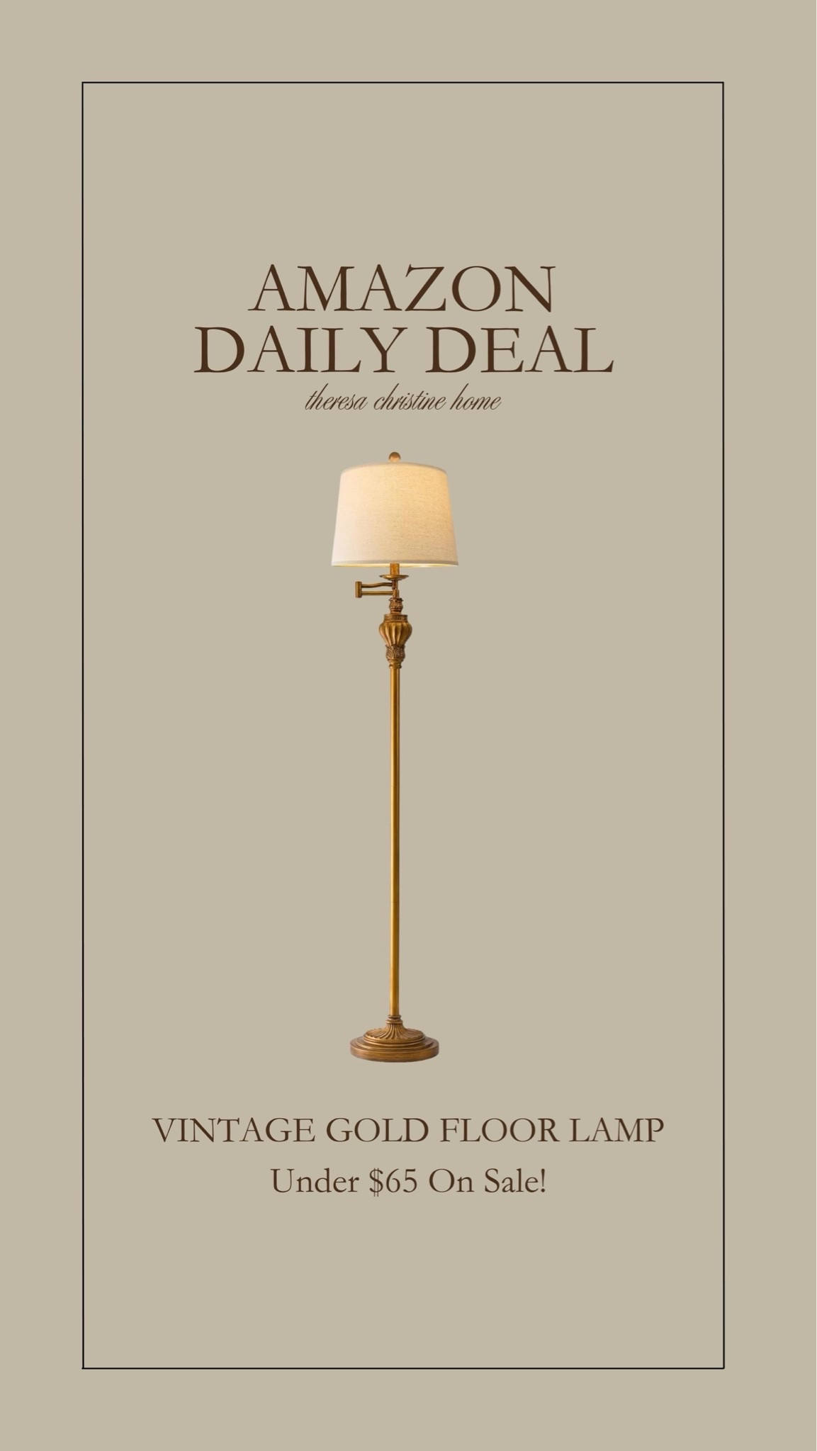 Amazon daily deal! Loving this floor lamp with gold brass accents 🙌🏻