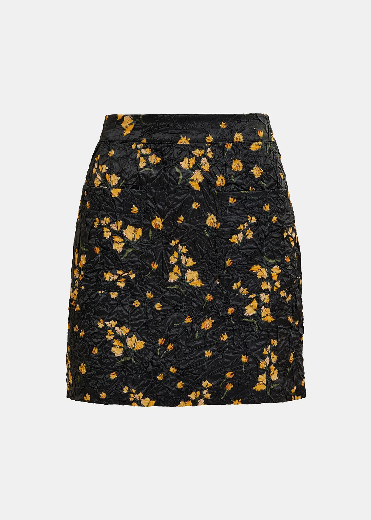 Black floral-print mini skirt | Essentiel Antwerp United States | Essentiel Antwerp