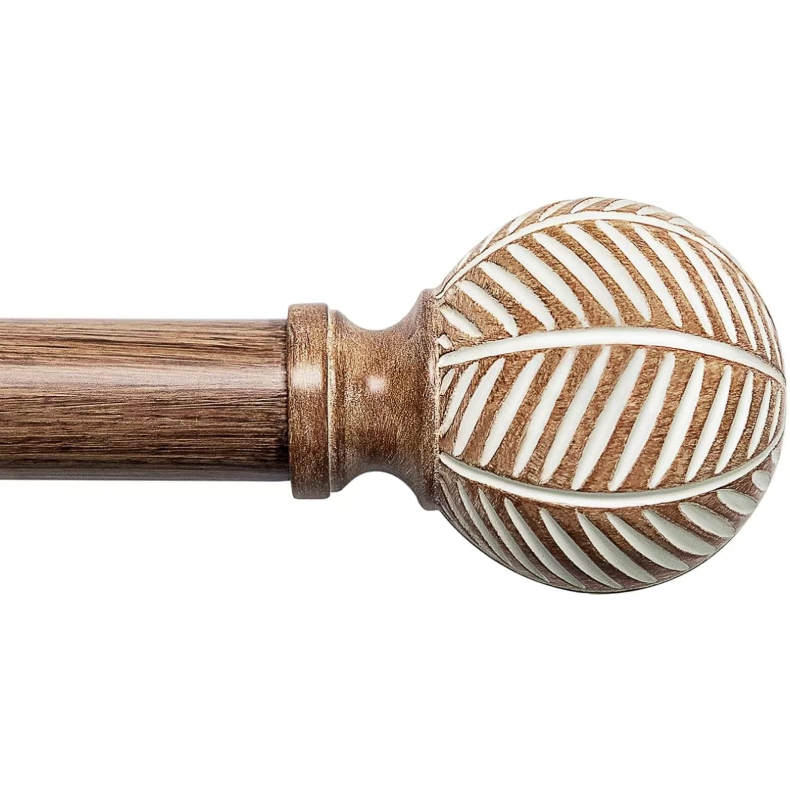 Wood Curtain Rods for Windows: 1 Inch Diameter Adjustable Heavy Duty Curtain Rod 48" to 86" with ... | Amazon (US)