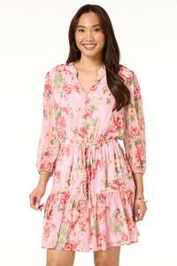 Pink Floral Tie Waist Dress | Cato Fashions