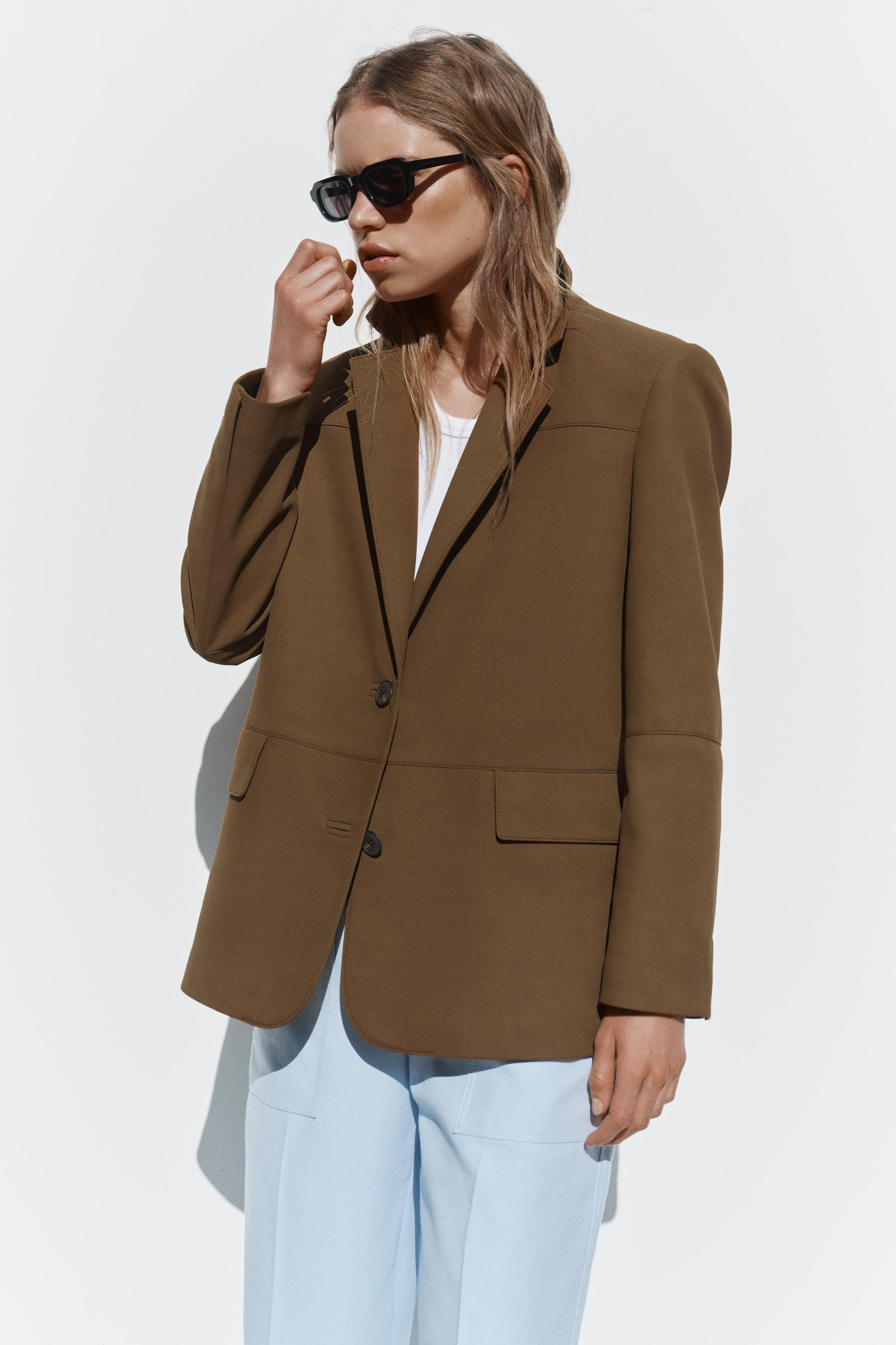 FAUX SUEDE STRAIGHT BLAZER | Zara UK
