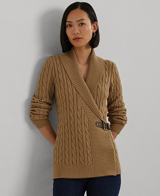 Women's Buckled Cotton Sweater | Macy's