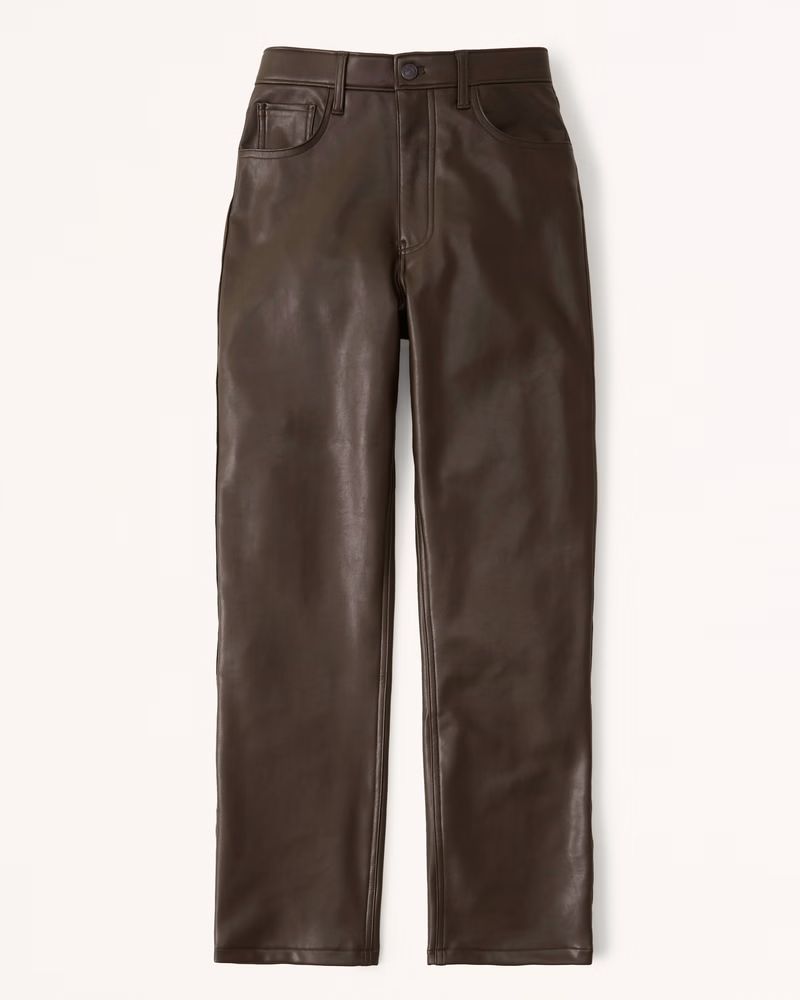Women's Vegan Leather 90s Straight Pant | Women's Bottoms | Abercrombie.com | Abercrombie & Fitch (US)