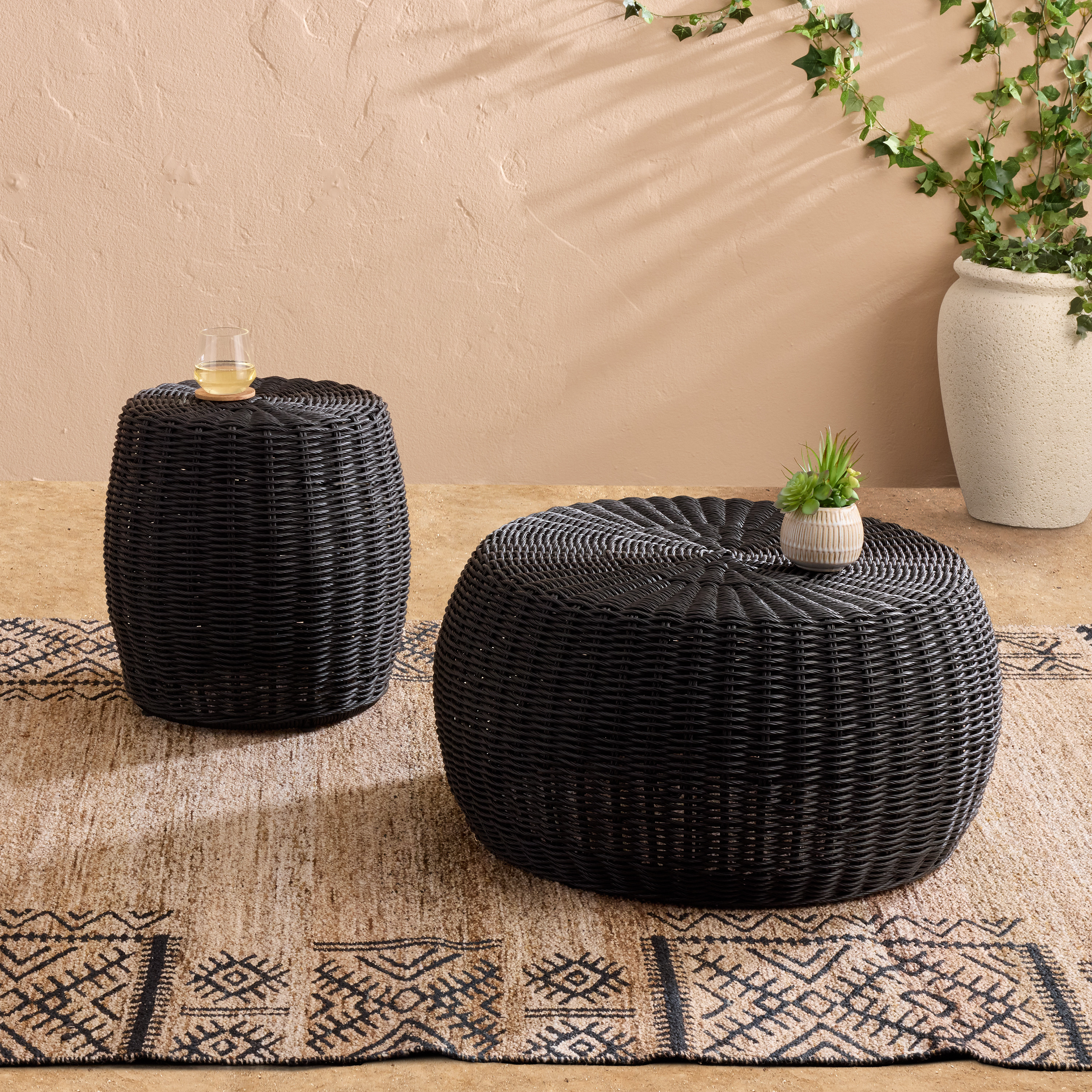 Merin Twisted All Weather Wicker Outdoor Table Collection | World Market