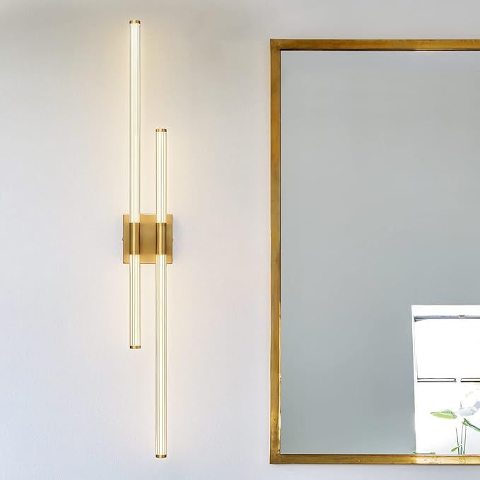 zhllmq Modern Bathroom Vanity Light 39.76in Gold LED Bathroom Light Fixtures Over Mirror Vanity L... | Amazon (US)