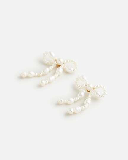 Freshwater pearl bow earrings | J. Crew US