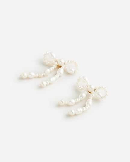 Freshwater pearl bow earrings | J.Crew US