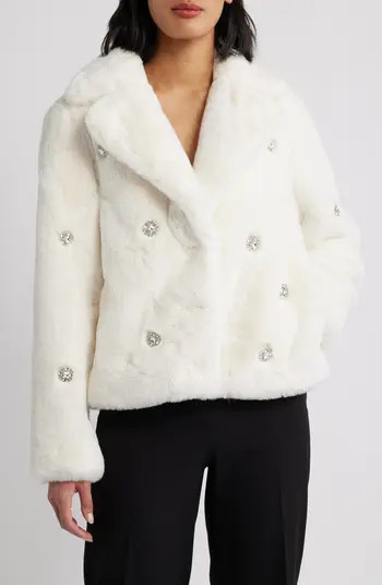 Embellished Faux Fur Coat | Nordstrom