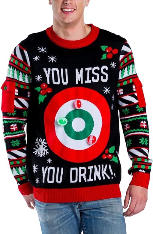 Tipsy Elves Men's Ugly Christmas Sweaters - Funny Christmas Sweaters for Men - Fun Winter Pullove... | Amazon (US)