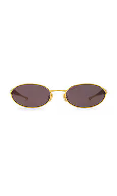 Bottega Veneta Sardine Sunglasses in Gold & Grey from Revolve.com | Revolve Clothing (Global)