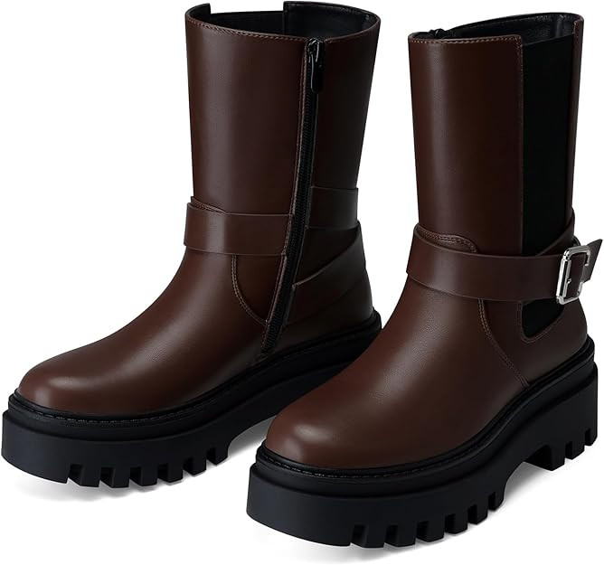 Women Chelsea Ankle Boots: 2.48 In Platform, Wide Width Comfortable Short Booties, 2025 Fall Wint... | Amazon (US)