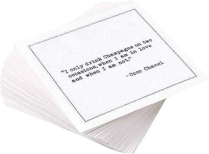 Five Star Napkins Quotes, White Cotton Cocktail Napkins, Beverage Napkins, Bar Napkins, Cloth Nap... | Amazon (US)