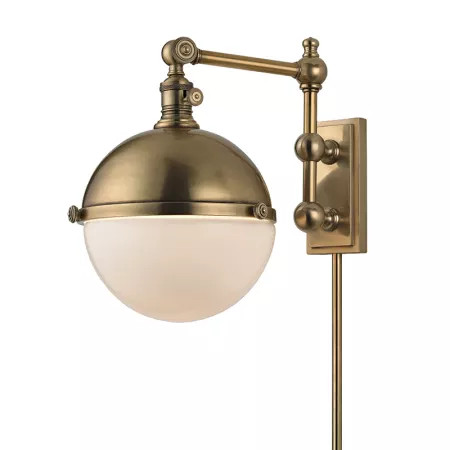 Hudson Valley Lighting 1671-AGB Stanley Single Light 13" Tall Wall Sconce | Build.com, Inc.