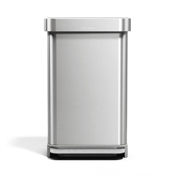 simplehuman Rectangular Step Can, 45L / 12 Gallon Kitchen Trash Can, Liner Rim System, Liner Pock... | Amazon (US)