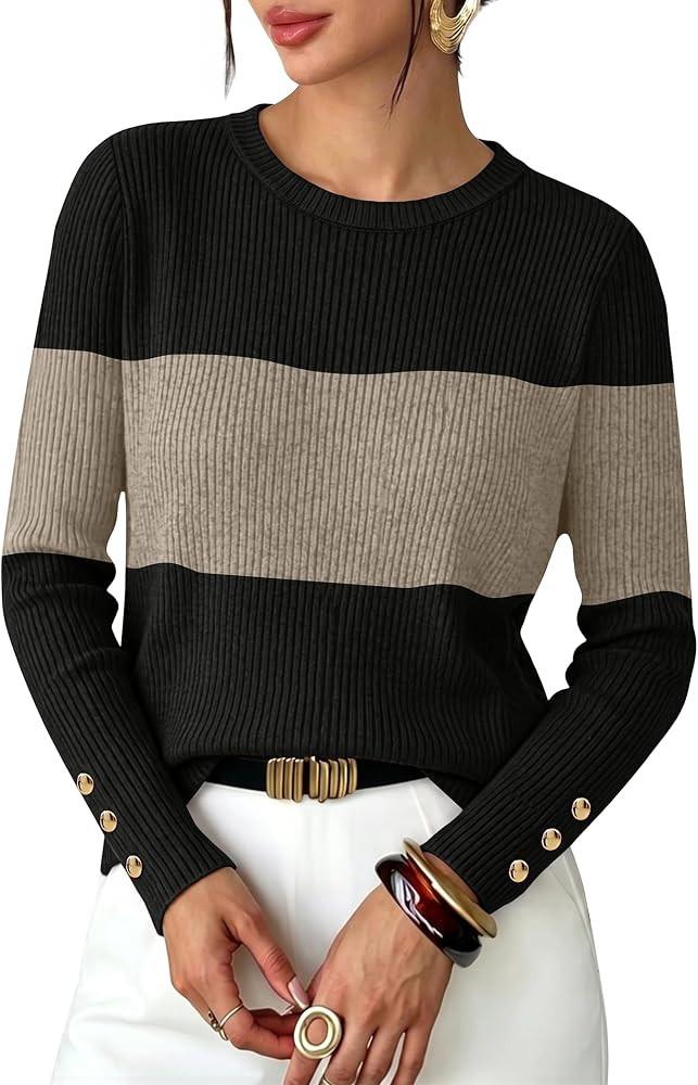 XIEERDUO Womens Sweaters Button Long Sleeve Shirts Fall Winter Outfits | Amazon (US)