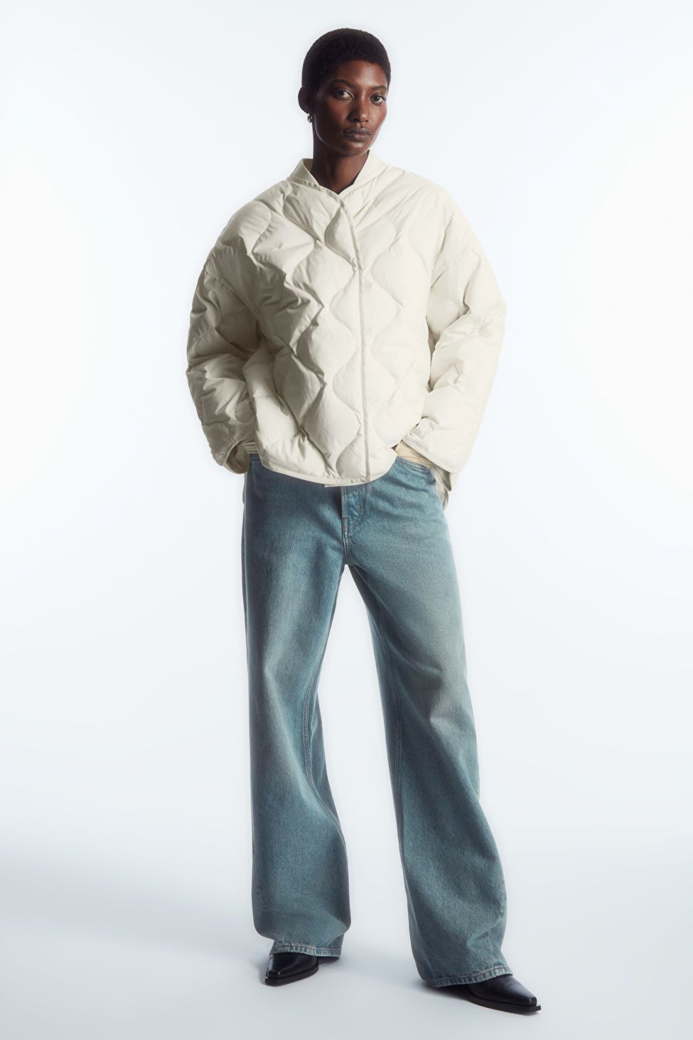 OVERSIZED QUILTED LINER JACKET - OFF-WHITE - COS | COS UK