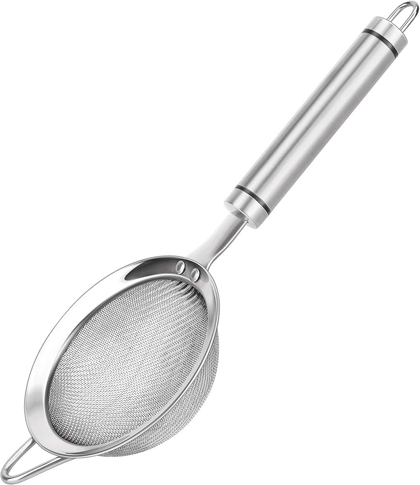 304 Stainless Steel Fine Mesh Strainers for Kitchen, Colander-Skimmer with Handle, Sieve Sifters ... | Amazon (US)