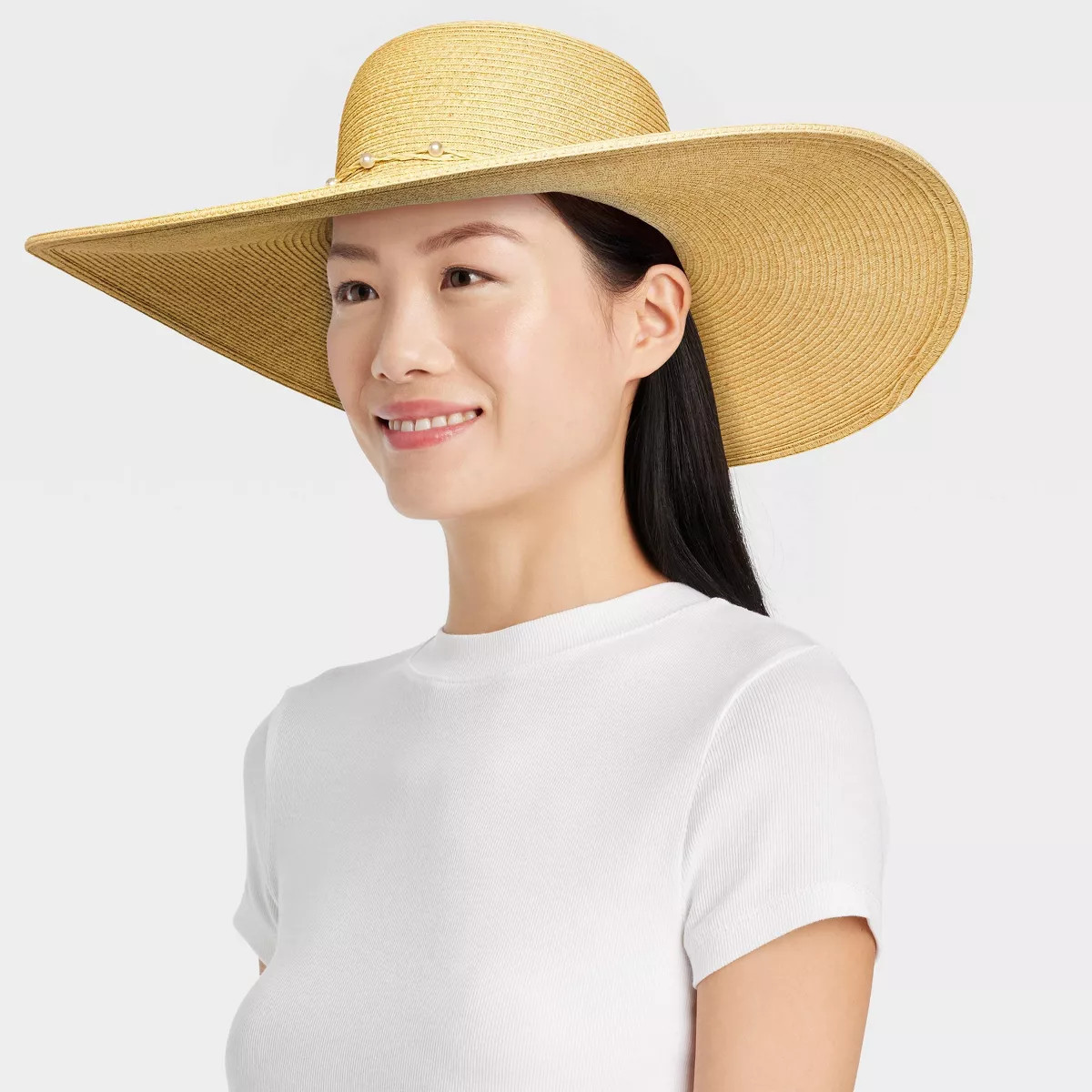 Straw Embellished Floppy Hat - A New Day™ | Target