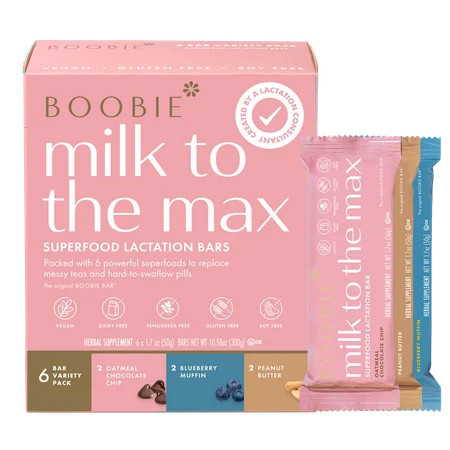 Boobie Superfood Breastfeeding Bars Supporting a Healthy Milk Supply, Variety Pack, (1.7 Ounce Bar, 6 Count) | Walmart (US)