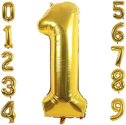 PartyMart gold Foil Balloons Number 1, 42 inch | Amazon (US)