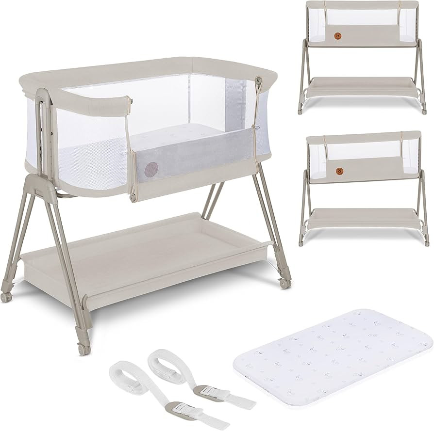 lionelo Luna 2in1 Bedside Crib for babies from Birth to 9kg with Adjustable Height & Incline 4 Lo... | Amazon (UK)