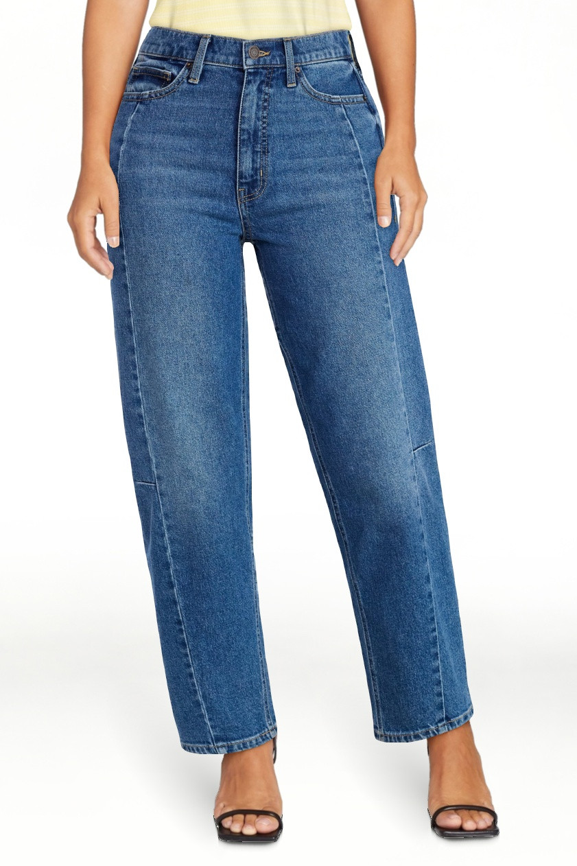 Time and Tru Women's High Rise Barrel Jeans, 28" Inseam, Sizes 0-20 | Walmart (US)