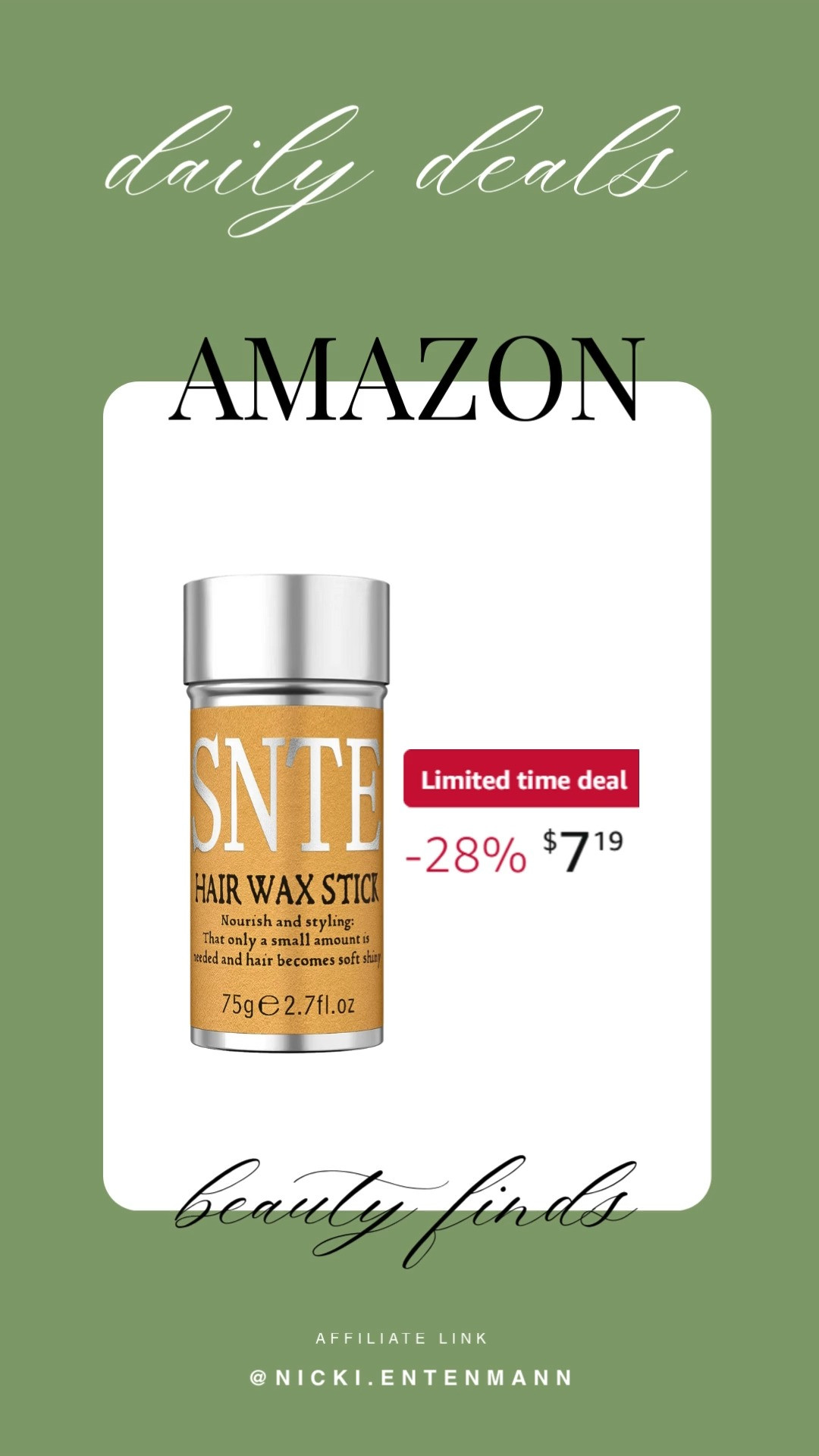This hair wax stick brings cheerful control and effortless style to everyday looks with sleek flair. #HairWaxStick #StylingEssentials #HairCare #SleekStyle #BeautyTools #TrendyLooks #WardrobeGoals #FashionEssentials #HairStyling #GroomingGear 💇‍♀️✨🌟
 

 #LTKgrwm #LTKselfcare #LTKBeauty