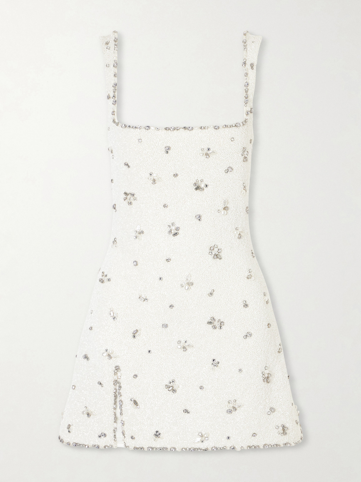 Clio Peppiatt - Diamond Embellished Tulle Mini Dress - Neutrals | NET-A-PORTER (US)