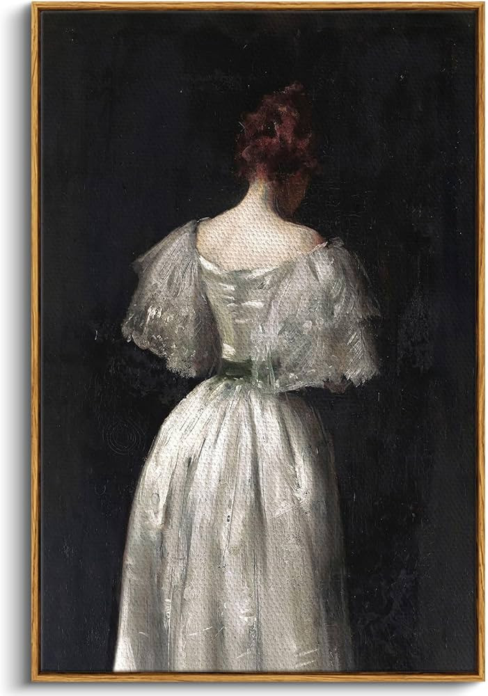 InSimSea Framed Canvas Prints Art Vintage Decor, Witchy Halloween Decor, Dark Academia Female For... | Amazon (US)