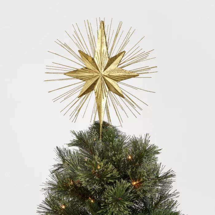 Unlit Metal Bethlehem Star Tree Topper Gold - Wondershop&#8482; | Target