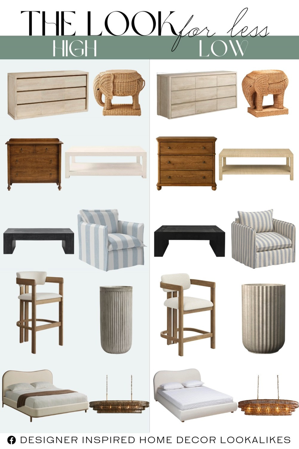 Top 10 Dupes from January. High-End vs. Budget Furniture. Best Furniture Alternatives. Luxury Look for Less. Splurge vs. Save Home Decor. Designer-Inspired Home Decor. Modern Furniture on a Budget. 

Home more affordable option find copy cat similar look for less budget friendly affordable cheap cheaper beautiful pretty. Clearance sale coupon code discount code promo code luxury lookalike look a like Inspo inspiration inspired by idea ideas Love like these? I share multiple every day in my FB group.
#highlow #furnituredupes #homedecorfinds #saveorsplurge #designerdupes #furniturefinds #homeinspo 

 #LTKHome