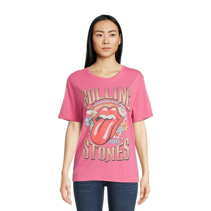 Time and Tru Women's Short Sleeve Band Graphic Tee | Walmart (US)