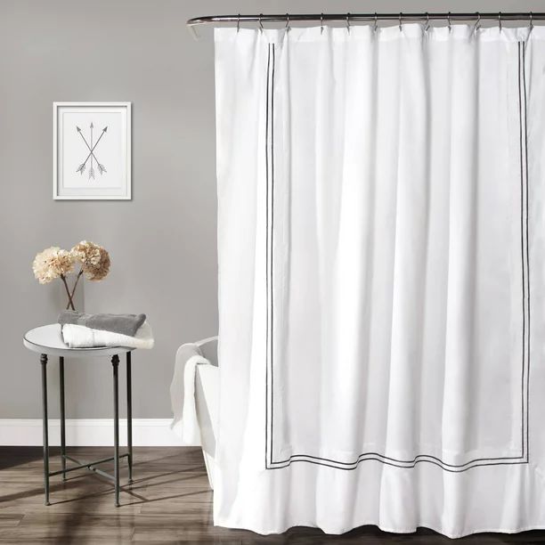 Lush Decor White, Black, Polyester Shower Curtains, 72" x 72" - Walmart.com | Walmart (US)