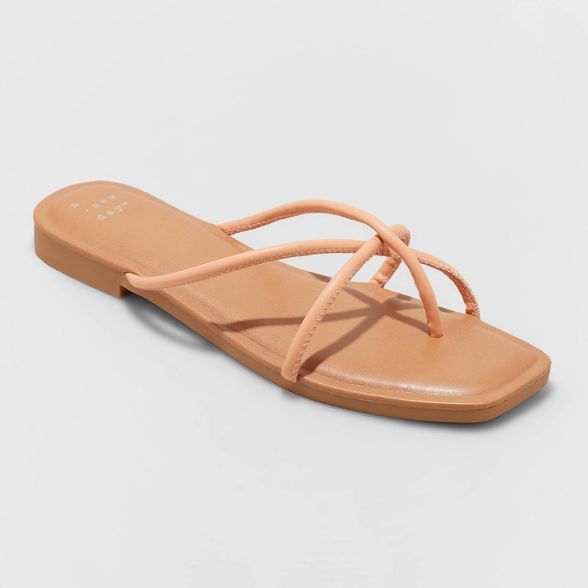 Women's Alessandra Strappy Toe Loop Sandals - A New Day™ | Target