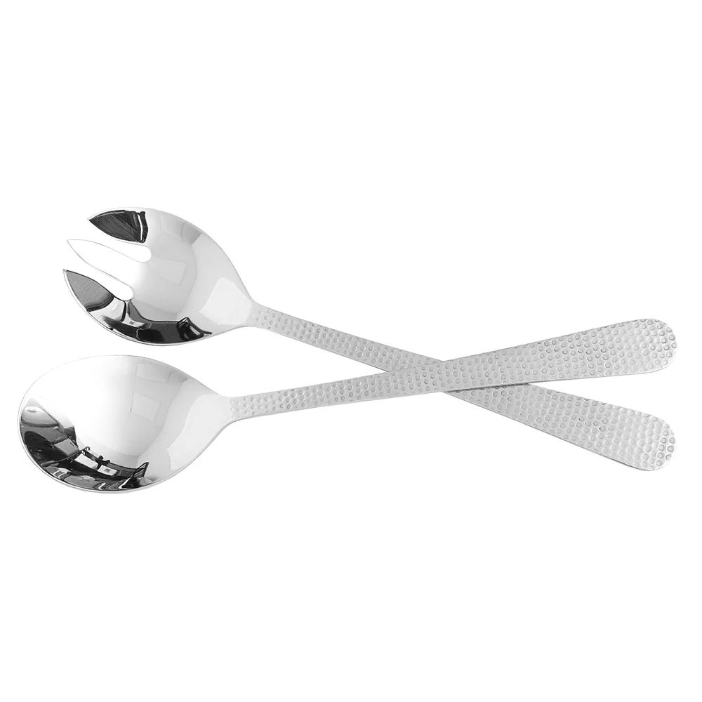 Home Basics 2 Piece Stainless Steel Hosting Serving Set with Hammered Finish Handles, Silver | Walmart (US)