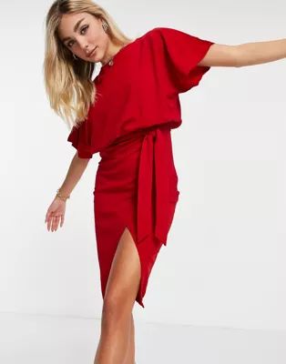 AX Paris batwing shift dress in red | ASOS (Global)