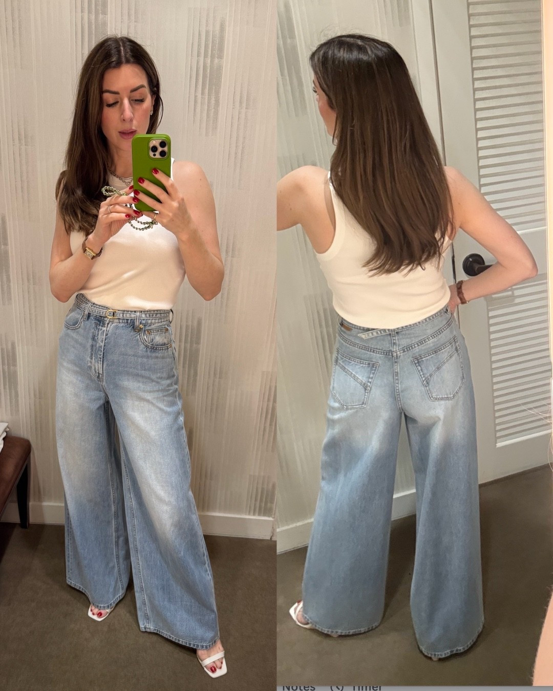 This is a new style of Zimmerman jeans for me. I am wearing my true size 26. I didn’t buy these because I do prefer my denim more fitted. They’re fitted jeans are unreal but I did just wanna try this style so if you’re interested here you go.