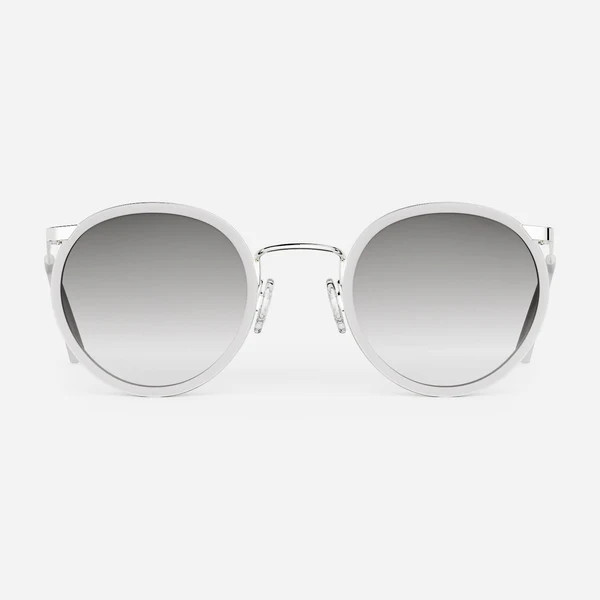 P3 Fusion - Bright Chrome & Matte Crystal Inlay & Coastal Gray | Randolph Handcrafted Eyewear
