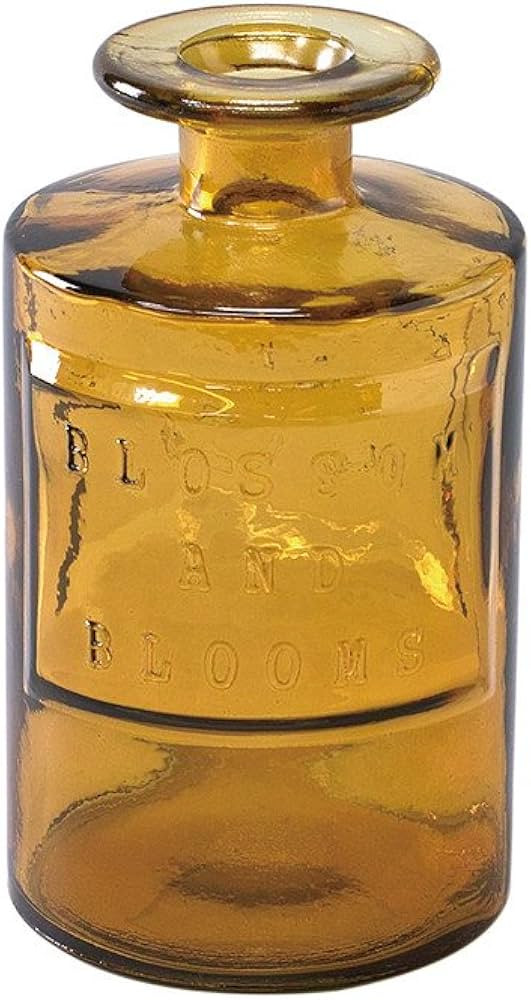 Time Concept Valencia 100% Recycled Glass Jar - Siete, Amber - Handcrafted Vase, Home Decor | Amazon (US)