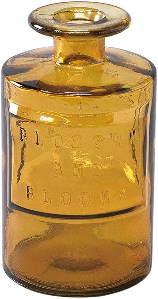 Time Concept Valencia 100% Recycled Glass Jar - Siete, Amber - Handcrafted Vase, Home Decor | Amazon (US)