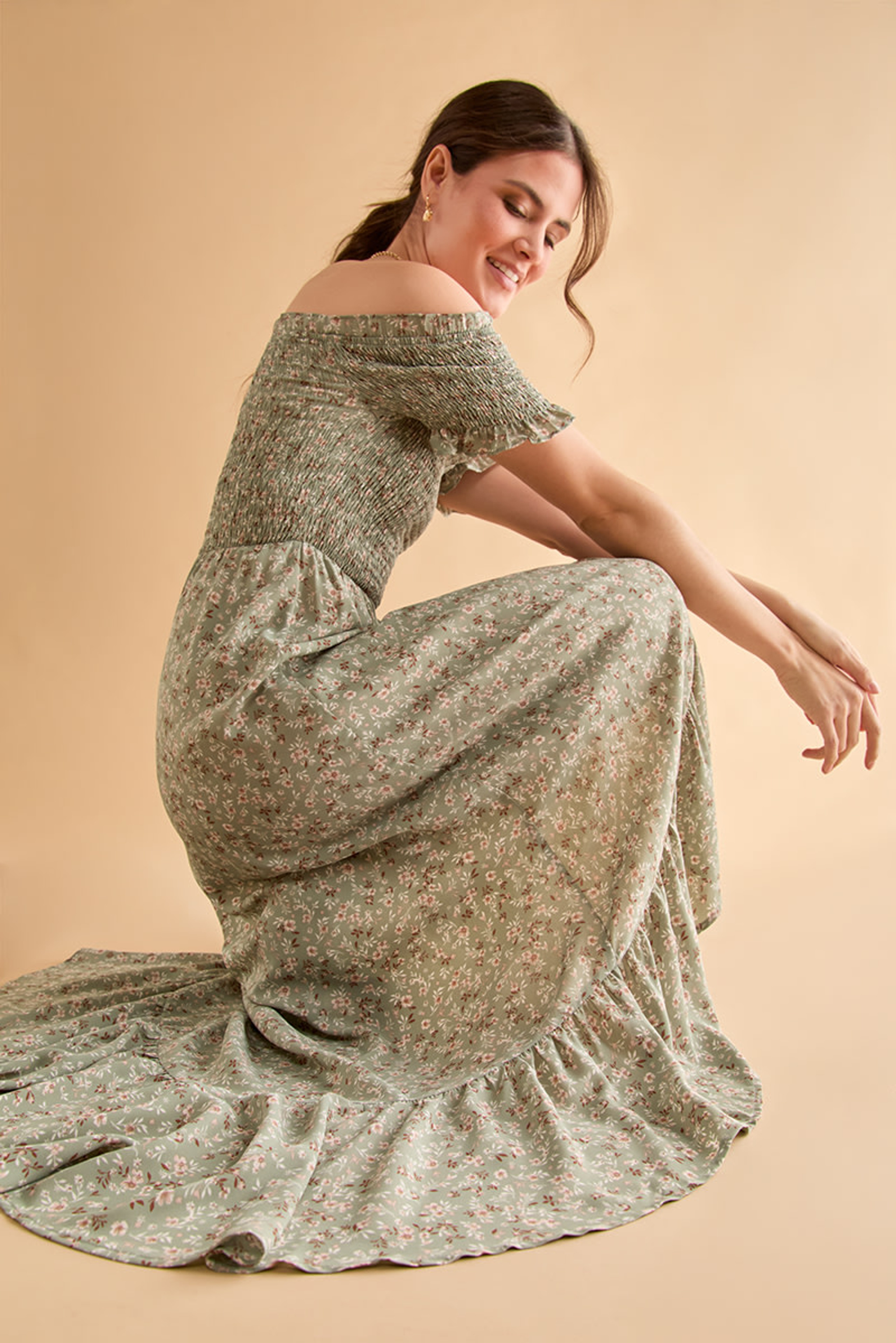 Perdita Smock Top Floral Maxi Dress | Francesca's