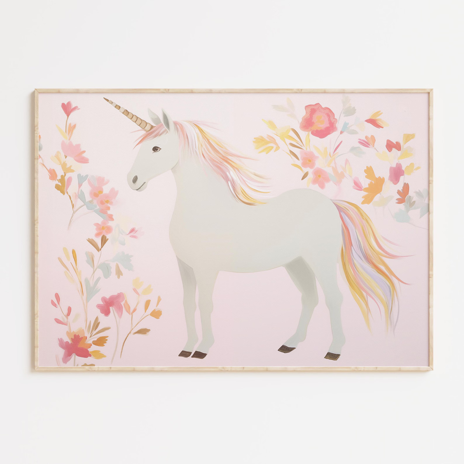 Unicorn Pastel Pink Print, Digital Download, Magical Print, Nursery Wall Art, Kid's Room Print, P... | Etsy (US)