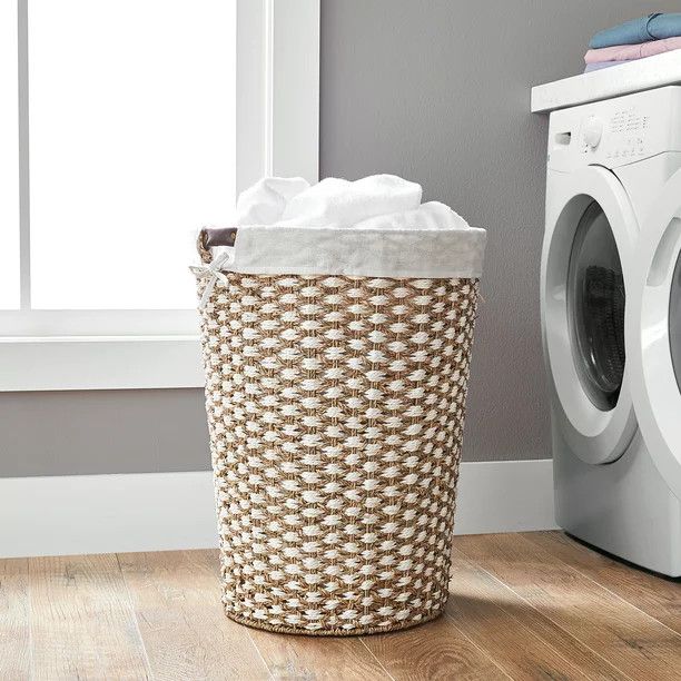 Better Homes & Gardens Braided Seagrass Laundry Hamper | Walmart (US)