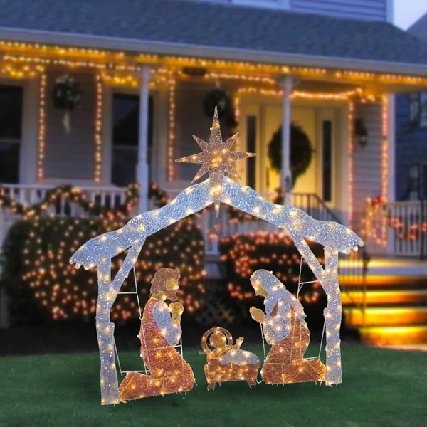 Crystal Nativity Christmas Decoration Lighted Display | Wayfair North America