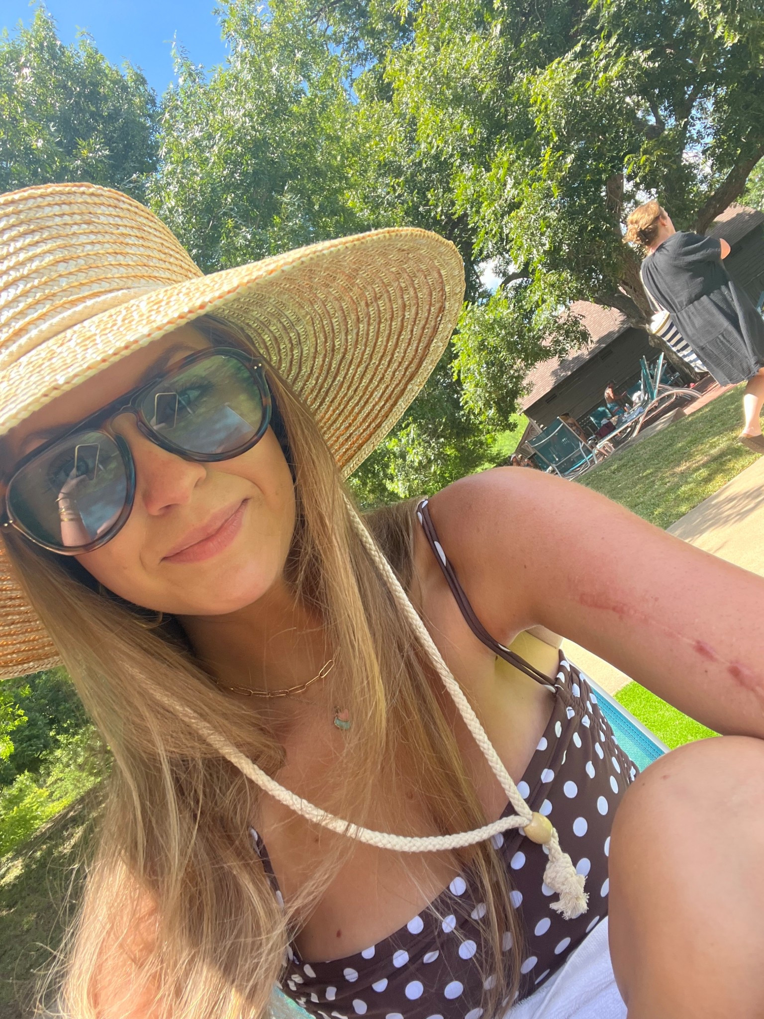 Pool day outfit 
Amazon sunnies
Target polka swimsuit: medium 
Kohls hat on sale for $15 

#LTKSaleAlert #LTKSwim #LTKSeasonal