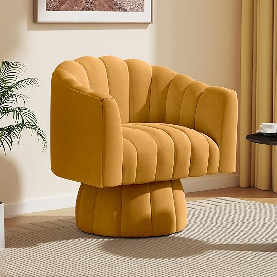 Dewhut Mid Century 360 Degree Swivel Cuddle Barrel Accent Sofa Chairs, Round Armchairs with Wide ... | Amazon (US)
