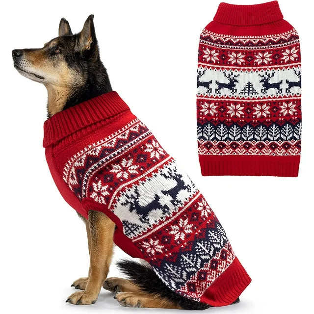 Dog Christmas Sweater - Winter Warm Dog Clothes Knitwear for Dog | Walmart (US)
