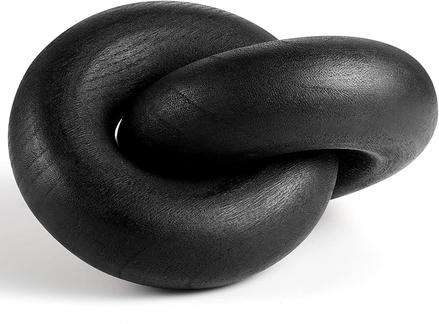 POPRHINO Wood Chain Decor, 2-Link Decorative Chain Hand Carved Boho Wood Knot Decor for Bookshelf... | Amazon (US)