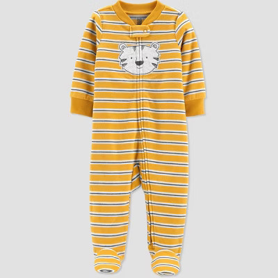 Baby Boys' Tiger Fleece Footed Pajama - Just One You® made by carter's Gold | Target